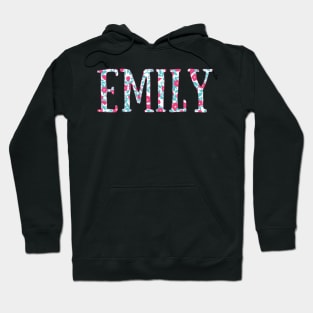 "Emily" Pink and Green Floral - Customizable Hoodie